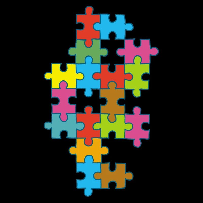 Mehrfarbiges, unvollständiges Puzzle