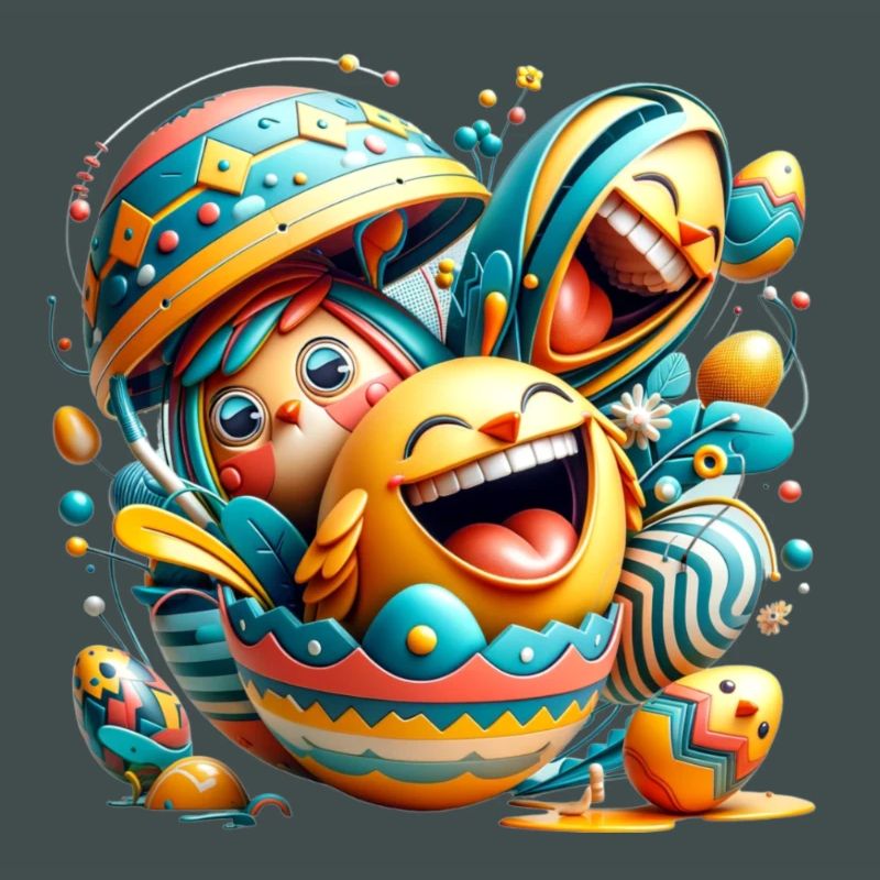 Conception graphique de Pâques dans le style Mixed Dimensions