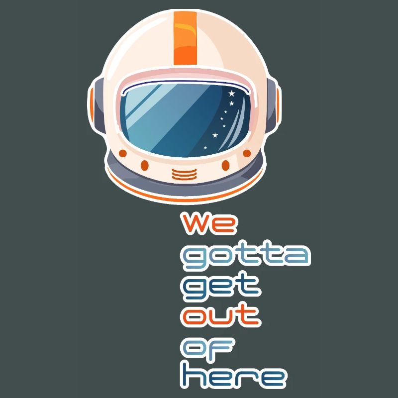 Casque spatial rétro : nous devons sortir d’ici