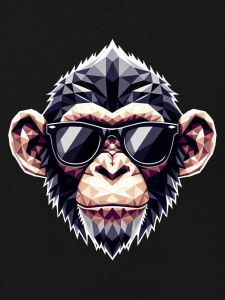 Affe Brille Polygon