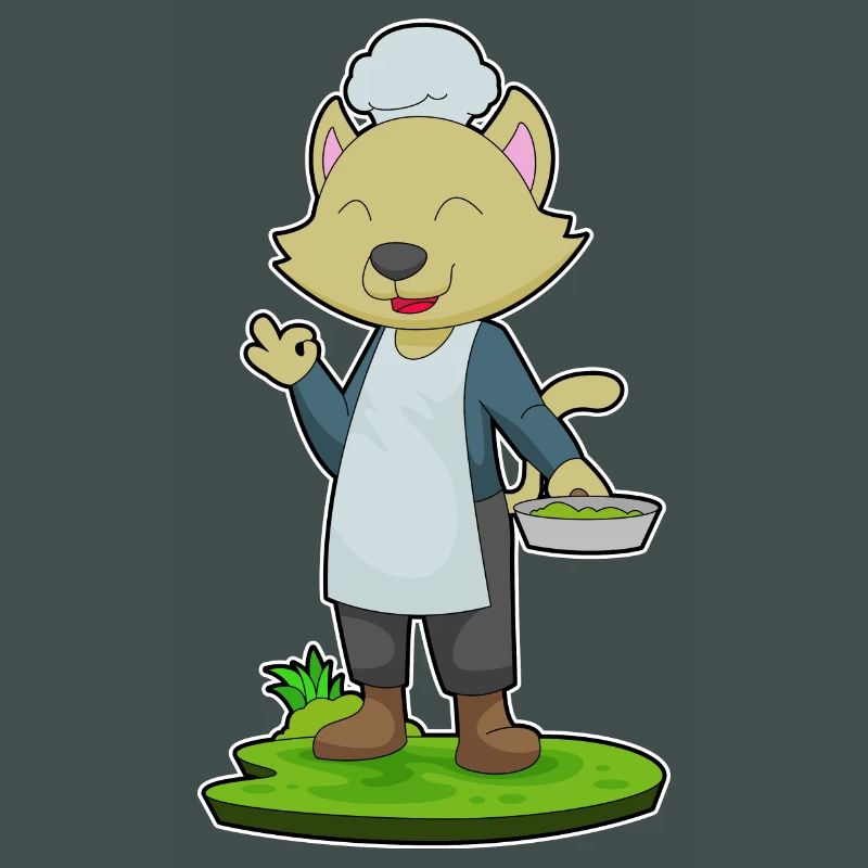 Cuisson à la poêle de cuisine pour chat