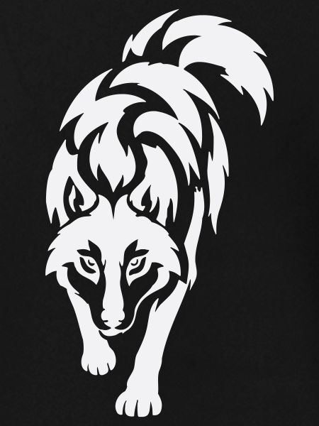 Wolfs Silhouette im Kontrast