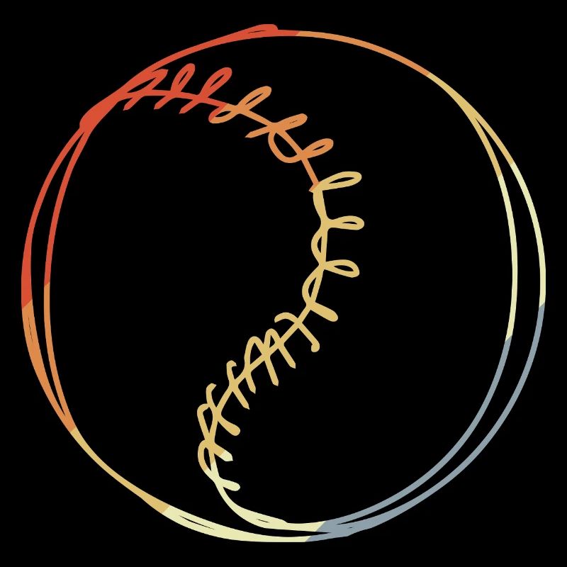 Vintage Baseball Drawing