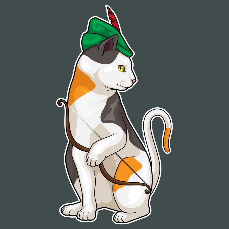Katze Bogenschütze Bogen