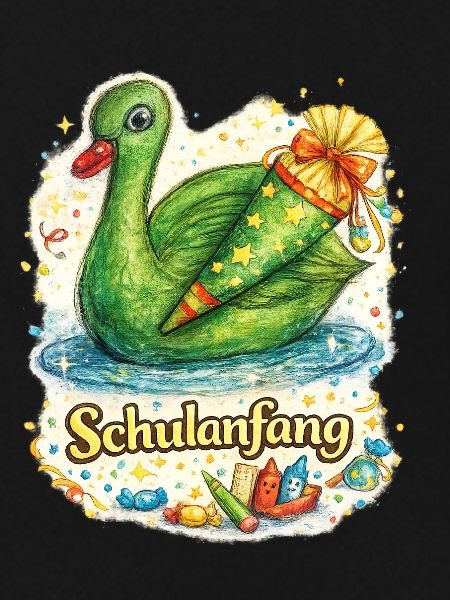 Schulanfang-Schwan mit Geschenk
