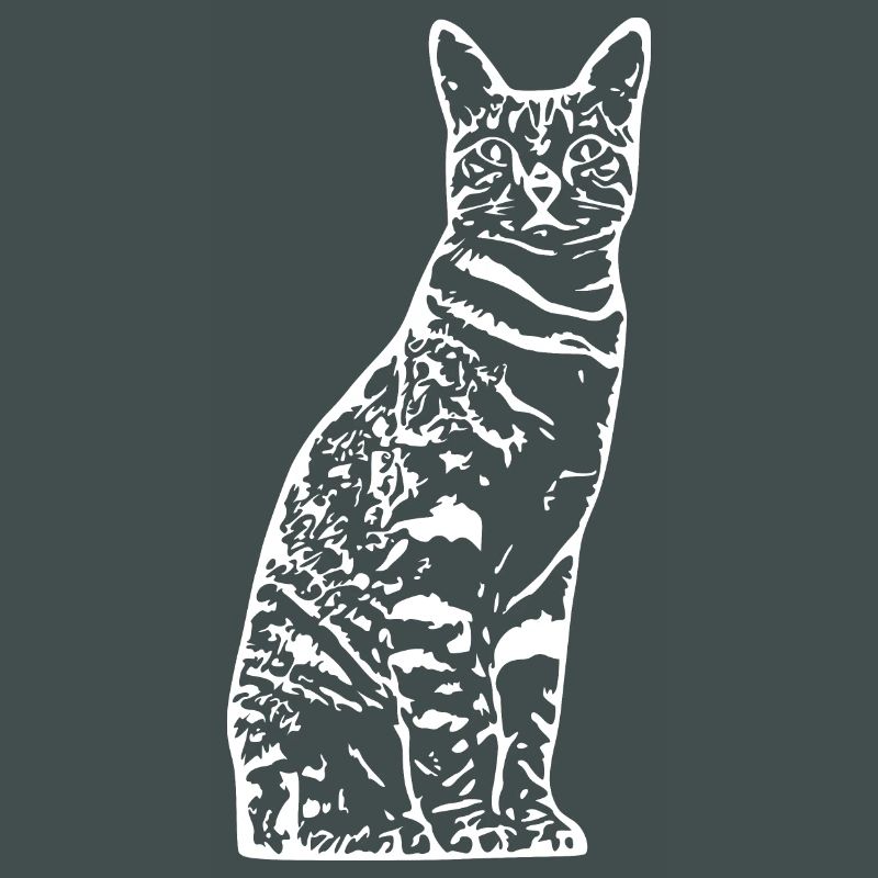 Cat White Silhouette Gift Cat Lover