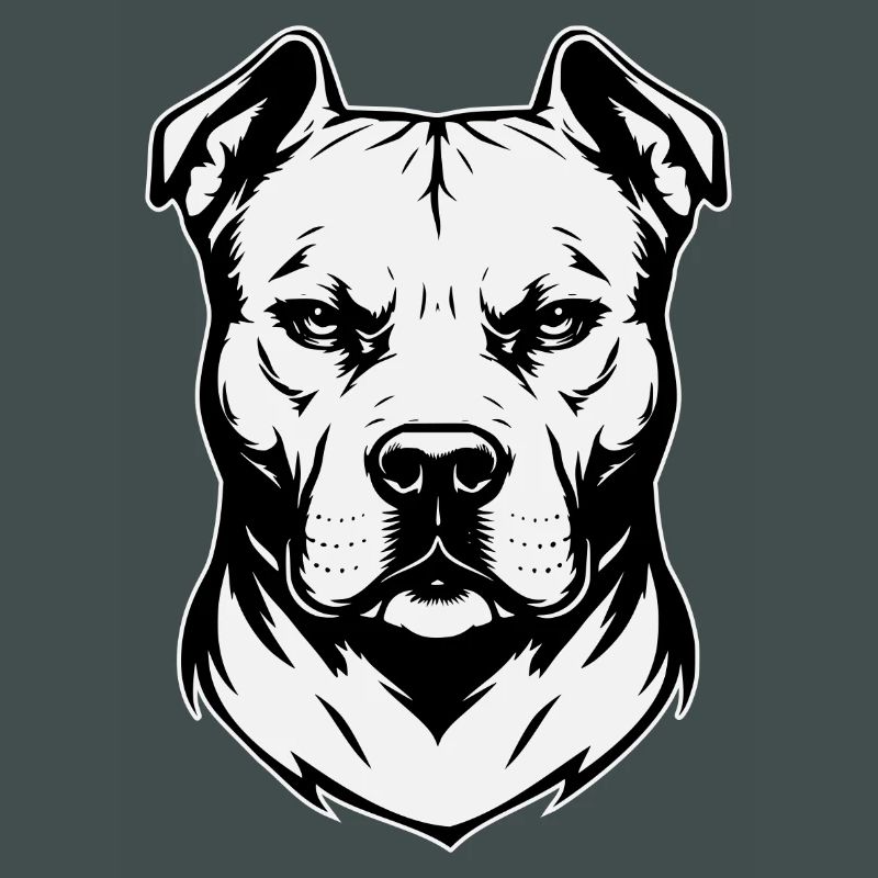 Conception Pitbull noir et blanc