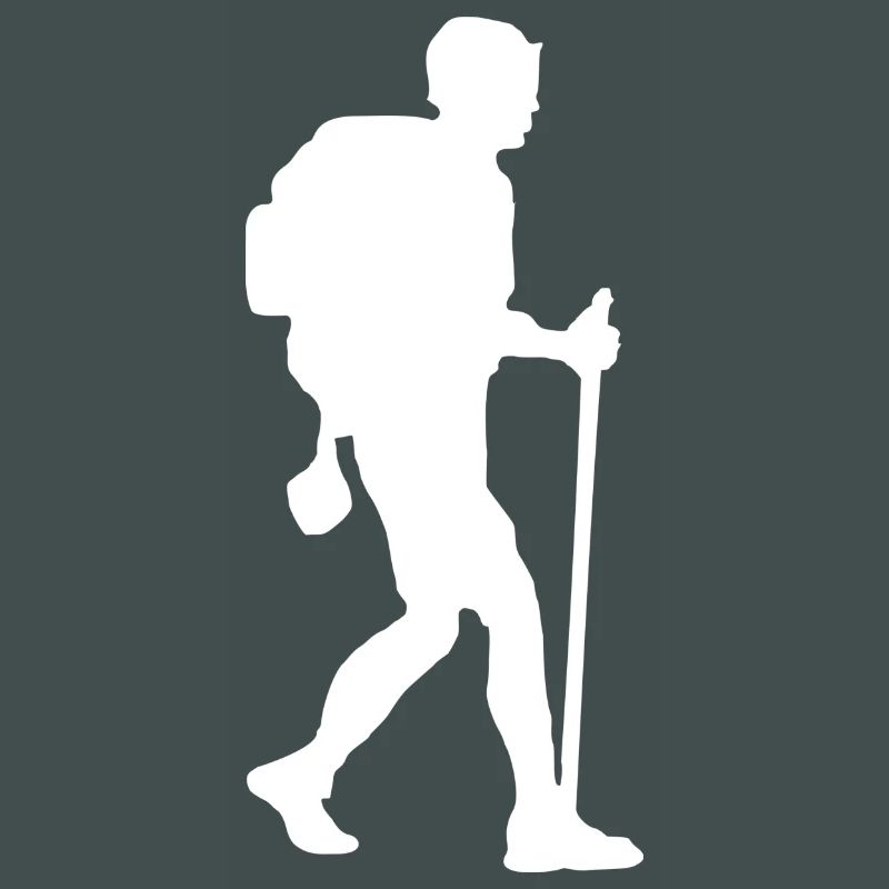 Wanderer Backpacker weiß