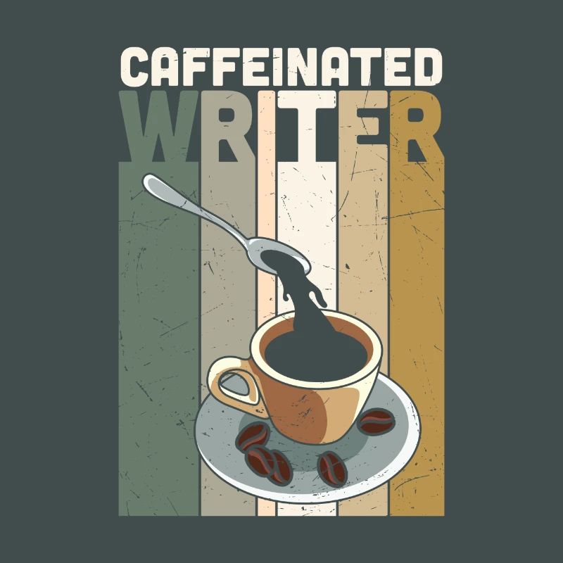 Caffeinated Writer Writing Novel Writer