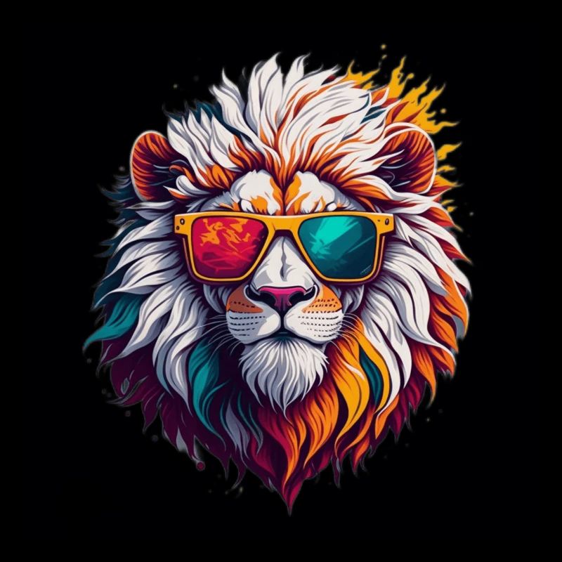 Neon Sunglass Lion