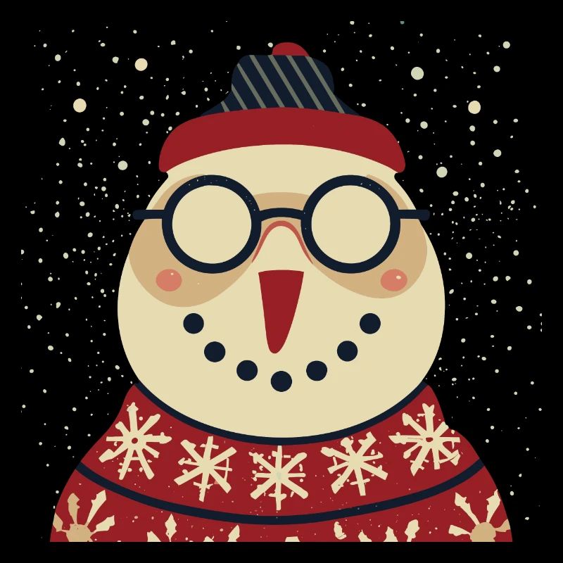 Winter Eulenpullover mit Brille