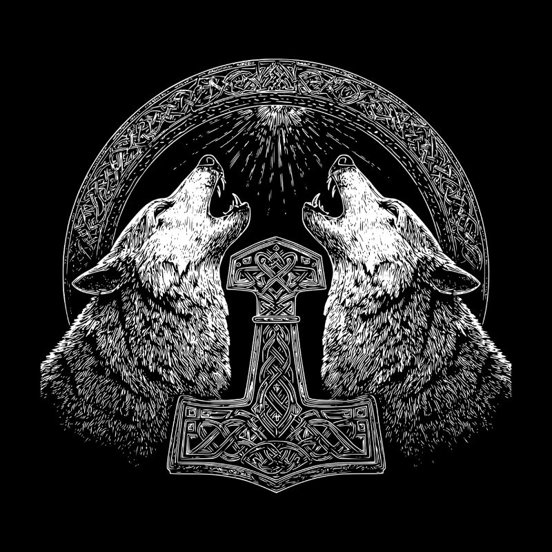Wolf Thor Hammer Viking