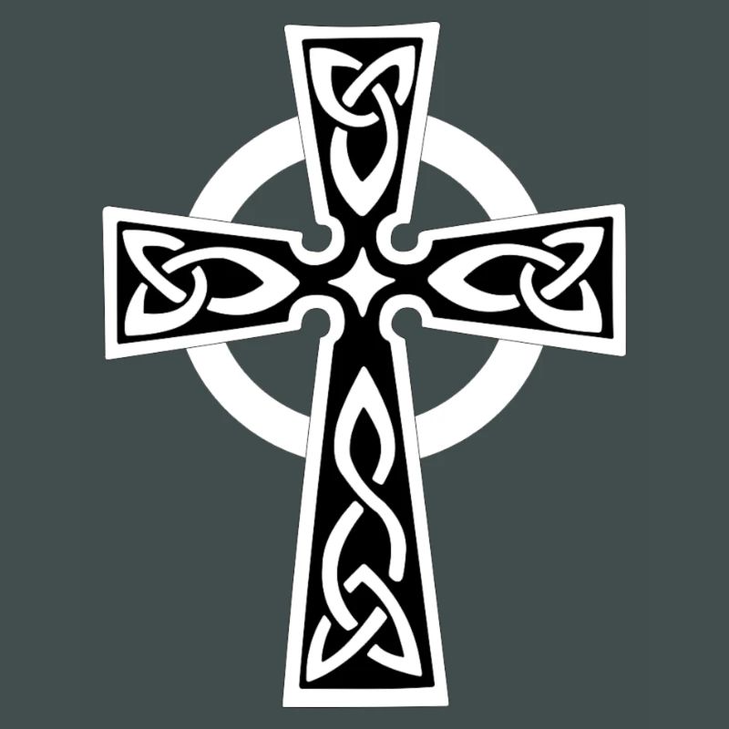 Weißes keltisches oder keltisches Kreuz