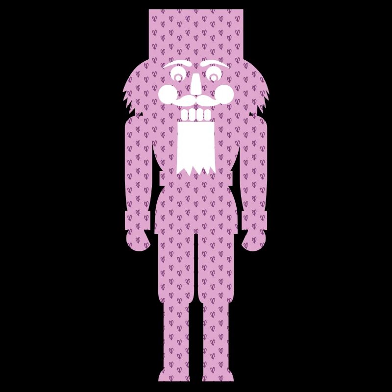Nutcracker Christmas Pink Hearts Xmas Symbol