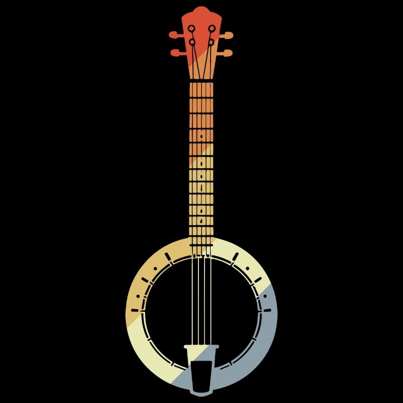 Retro Banjo Drawing