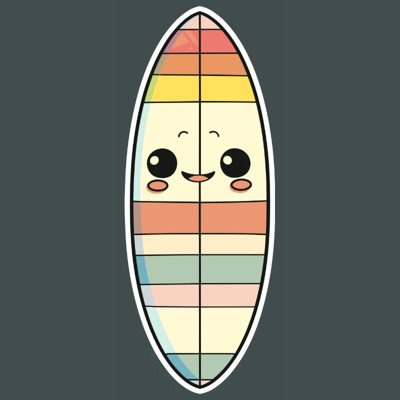 Surfbrett Comic Stil