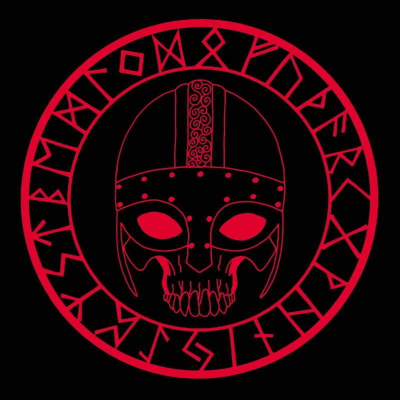 Wikinger Schädel (Rot)