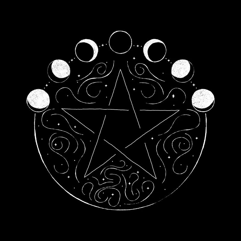 Pentagram moon phases Witchcraft Occult Wicca