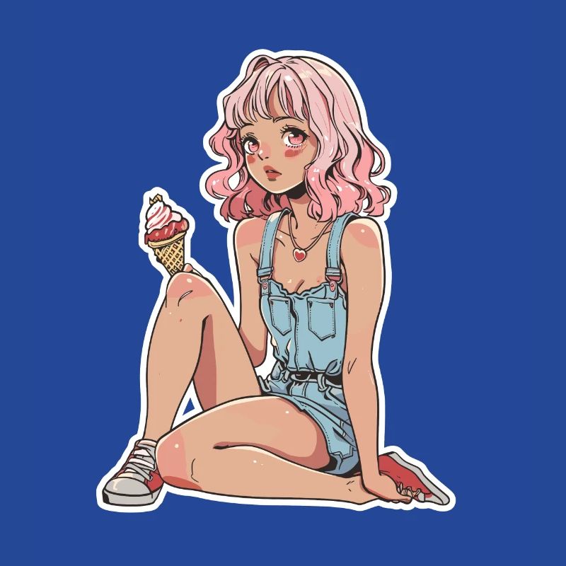 Fille de crème glacée