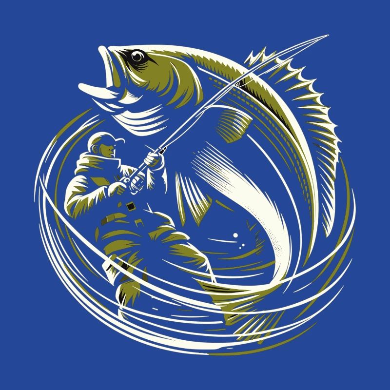 Pêche Pêcheur Morue Poisson Géant Vert Olive Cadeau