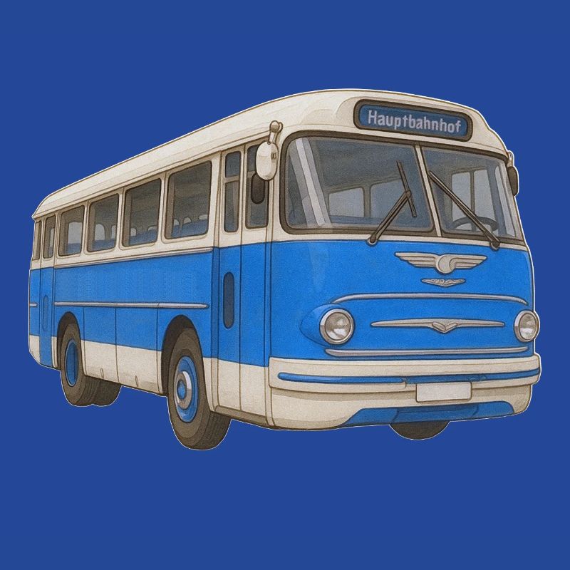 Alter blauer Bus