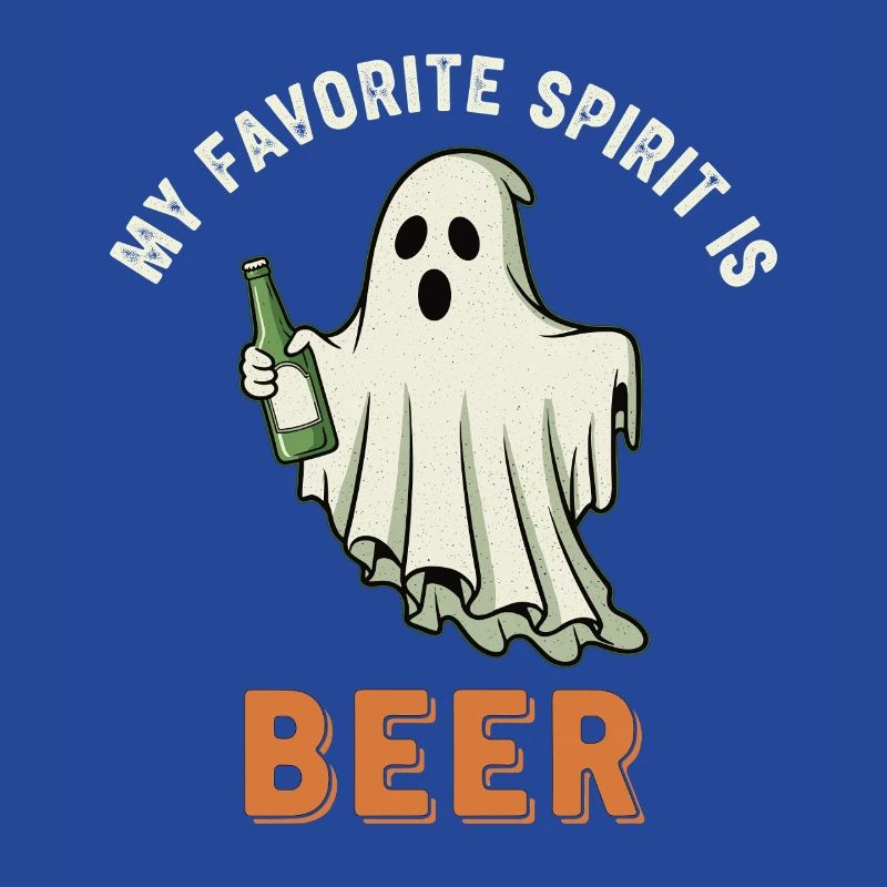Humorous ghost drink print