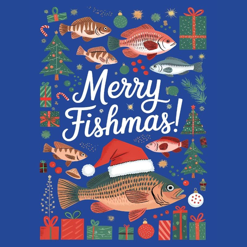 Pulls de Noël Pêcheur Carpe de Poissons Joyeuse
