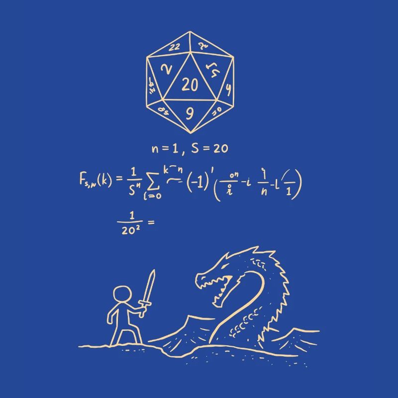 D20 Dice Probability Shirt RPG Nerd Math Fantasy