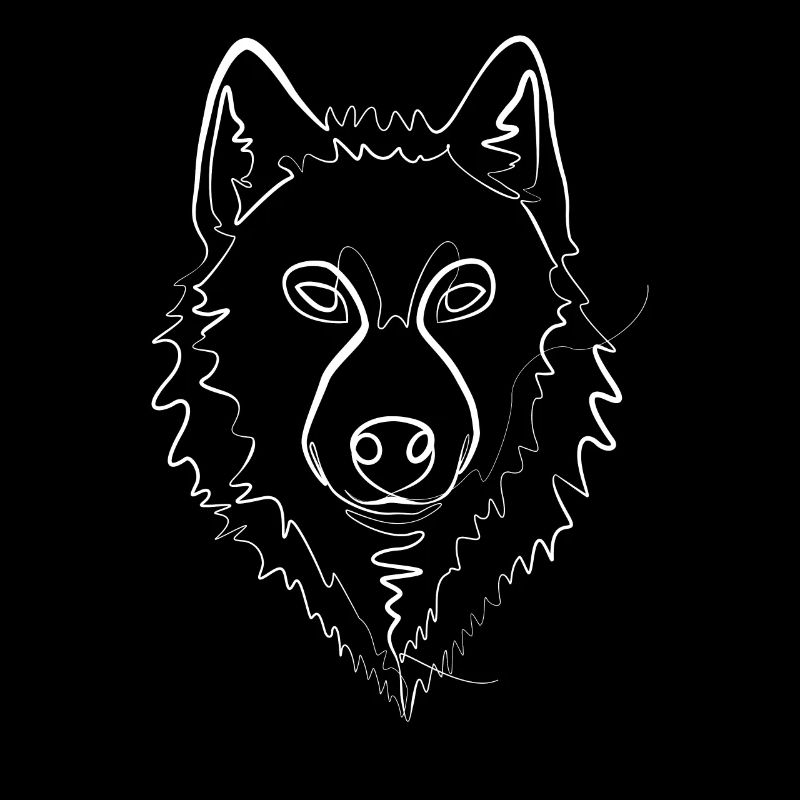 Wolf Schäferhund - one line drawing