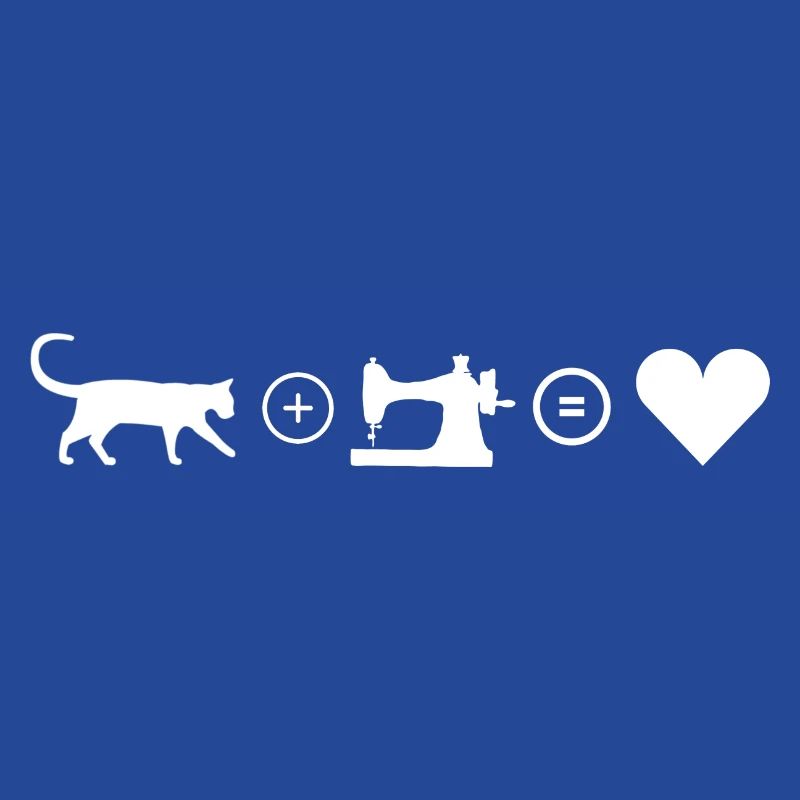 Katze und Nähen ist Liebe, macht glücklich