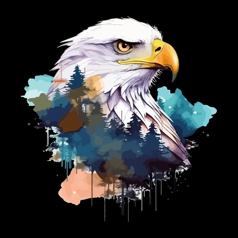 Eagle Head Nature Wilderness Forest Trees Art