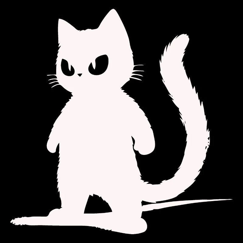 Cool White Cat Silhouettes Design