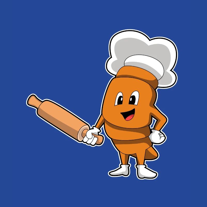 Bread as a cook with rolling pin
