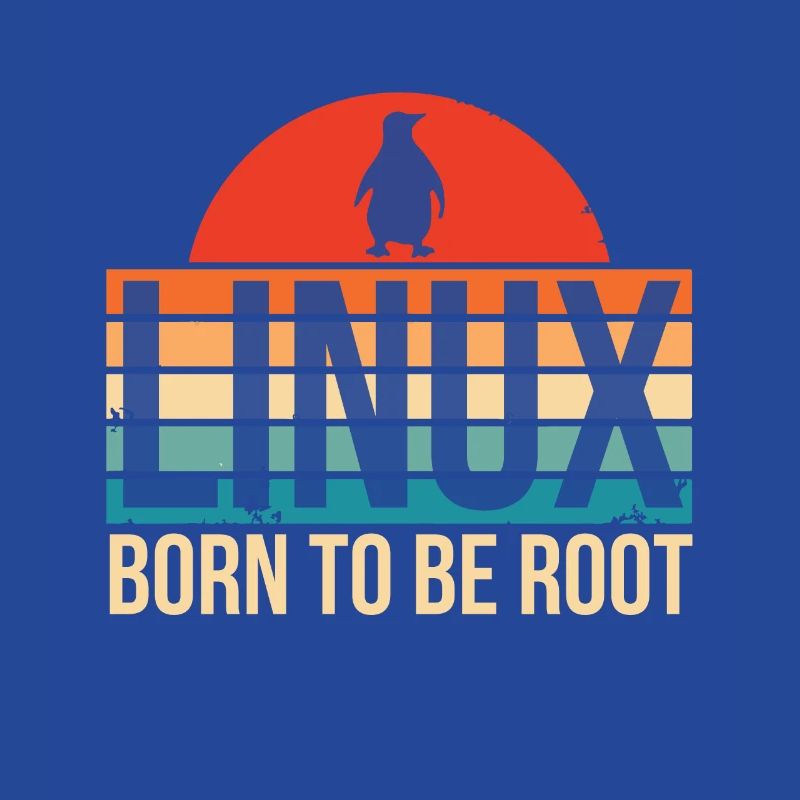 Linux Born To Be Root Pinguin Nerd Coding Geek