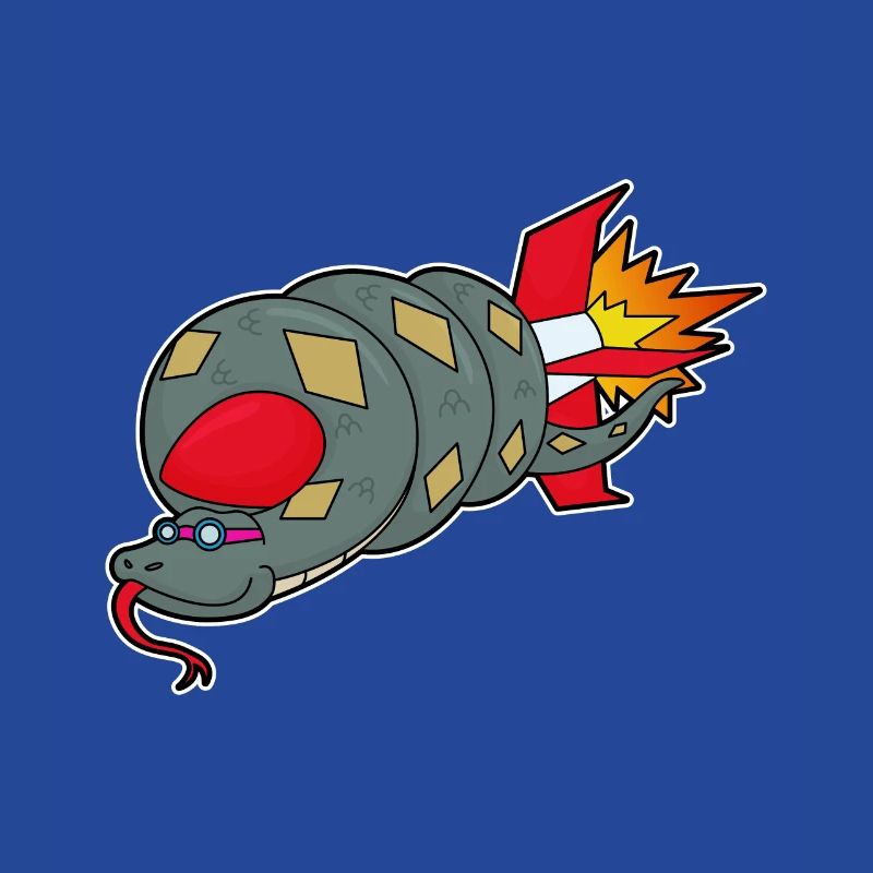 Snake with rocket