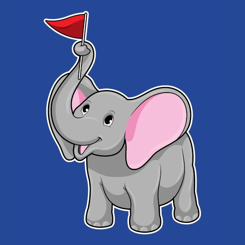 Éléphant avec drapeau