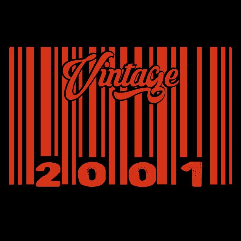 Vintage 2001 Born In 2001 24 Year Old Bar Code Anniversai