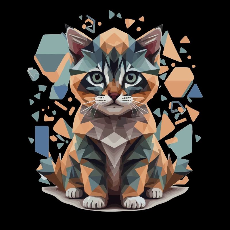 Polygon Katze Low-Poly