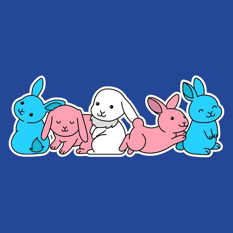 Conception de lapin de drapeau trans pour les personnes trans