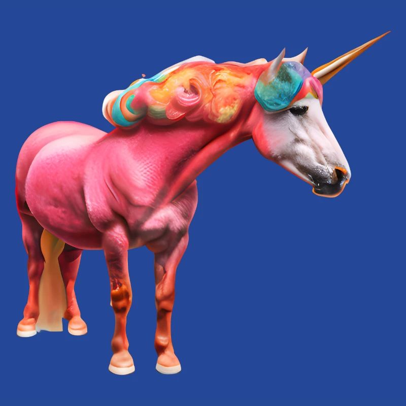 Licorne bouclée colorée