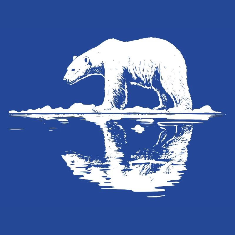 Cool Eisbär Reflektion Silhouette