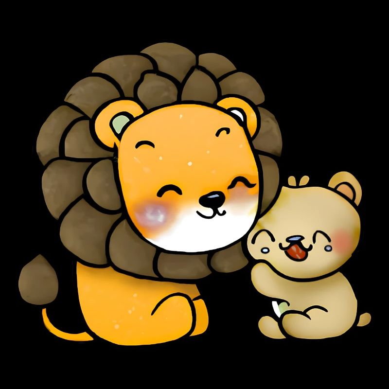 Löwe kuschelt Bär