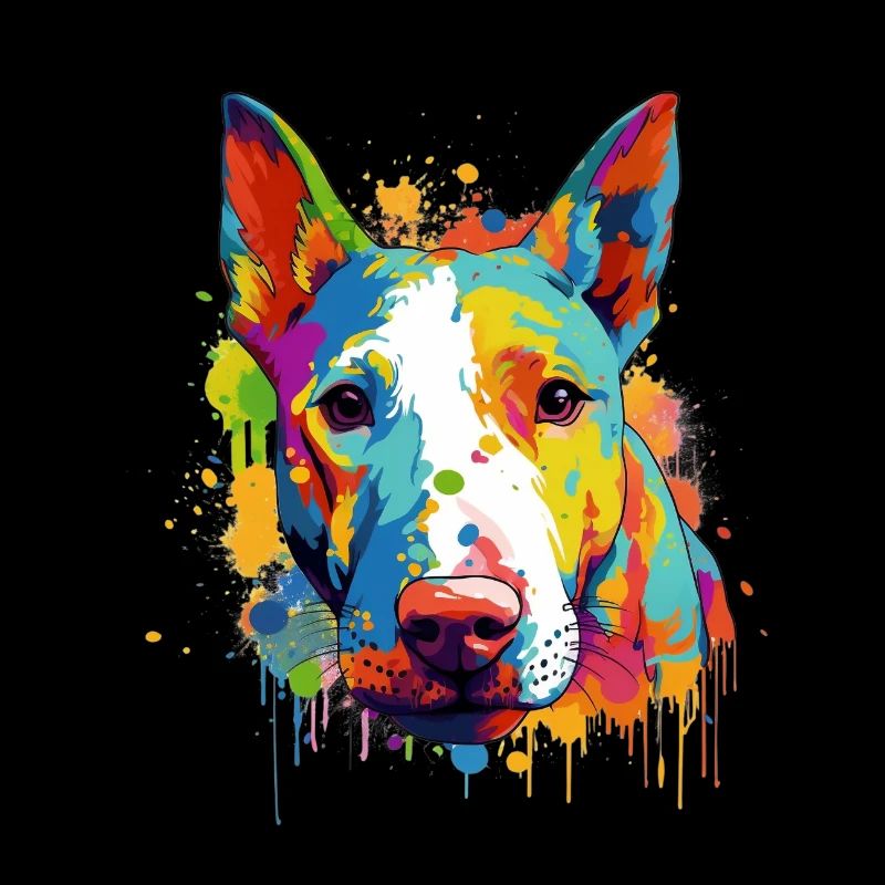 Buntes Bullterrier-Kunstdesign