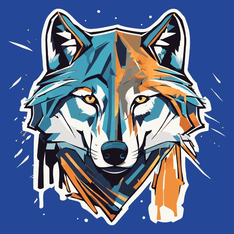 Geometric Wolf Head