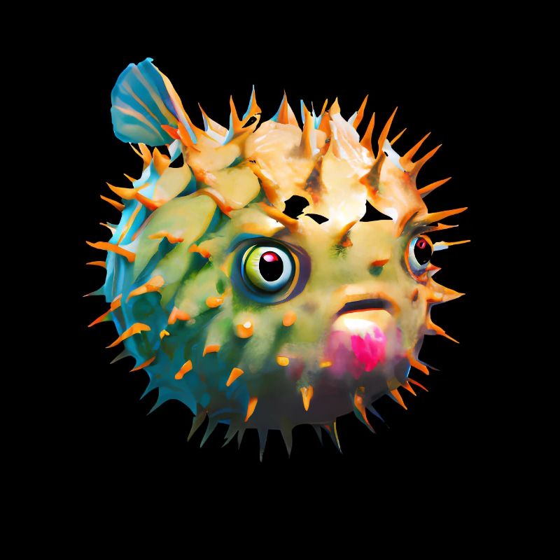 Inflated puffer fish