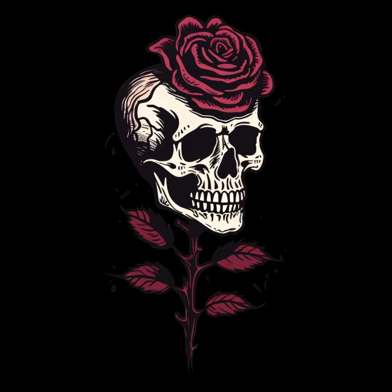 Skull Rose Aesthetics Goth Skull Grunge