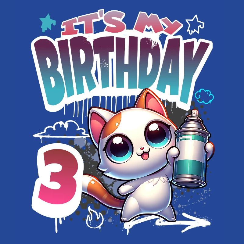 3rd Birthday Cat Graffiti