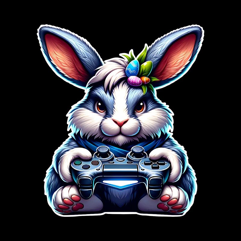 Bunny Rabbit Gamer Nerd de jeu