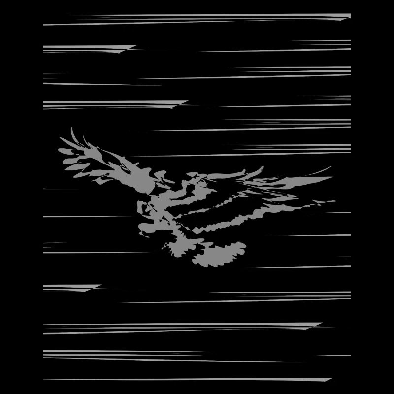 SILHOUETTE OF FLYING EAGLE SKETCH
