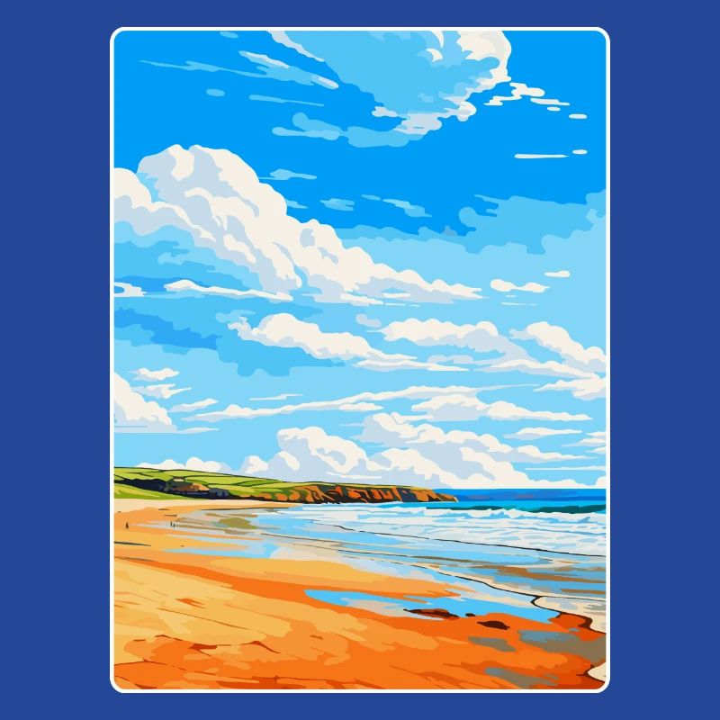 Baie de Constantine, Cornouailles, Angleterre, Royaume-Uni, Affiche de voyage